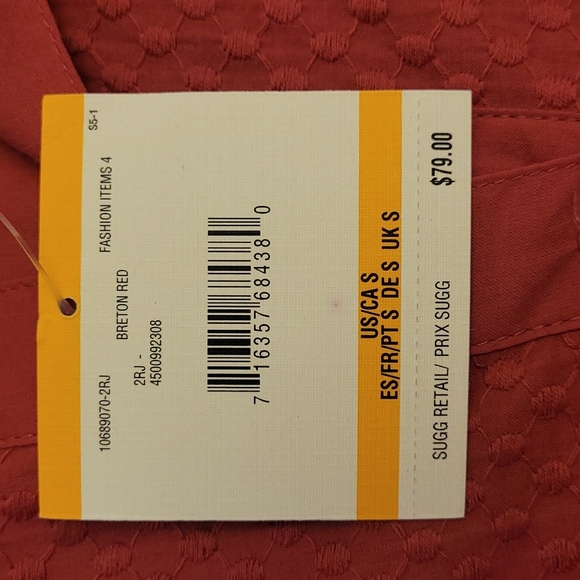 NWT Raspberry Anne Klein Textured Blouse 100% Cotton - Picture 6 of 11